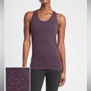 ATHLETA SEAMLESS SPARKLY PURPLE RECERBACK TANK